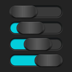 Interface slider. Blue bar on dark background