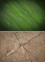 Fototapeta premium Wood texture. Lining boards wall. Wooden background. pattern. Showing growth rings. set