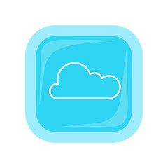 Cloud Storage Web Button Isolated. Flat Style