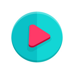 Play Sign Isolated on White. Flat Style Icon