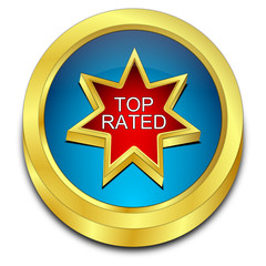 Top Rated Button - 3D illustration