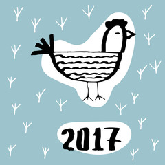 The symbol of the coming new year 2017 the rooster. The emblem of the Chinese new year animal cock