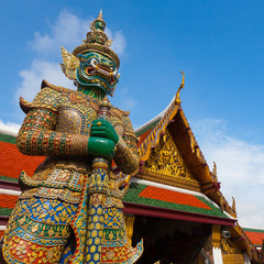 Fototapeta na wymiar Demon Guardian in Wat Phra Kaew Grand Palace