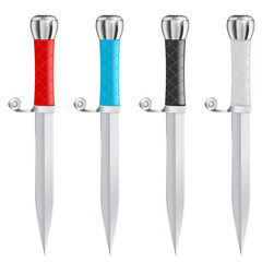 Dagger. Set of daggers with colored handle