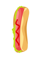 Hot Dog Icon in Flat