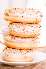 Sweet donuts with sprinkles. 