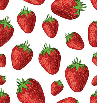Seamless background of strawberries