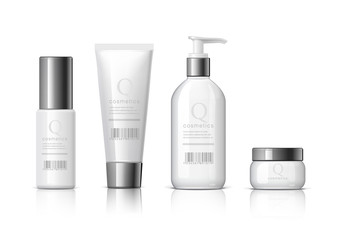 Set of Realistic cosmetic bottle