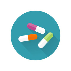 Pills Vector Illustration In Flat Style Design