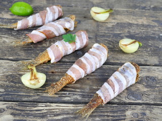 fried fishes herrings on plate