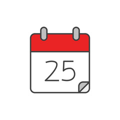 Calendar flat line icon