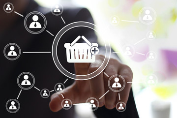 Business button basket trolley shopping icon