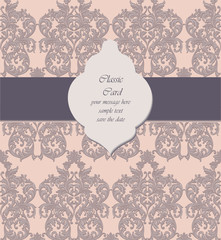 Vintage Baroque damask Invitation