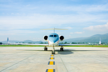 Small Airplane or Aeroplane Parked at Airport.Small Airplane Famous to use Private...