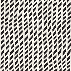 Hand Drawn Line Lattice. Vector Seamless Black and White Pattern.