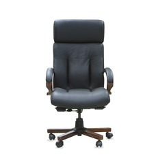 Obraz premium The office chair from black leather. Isolated