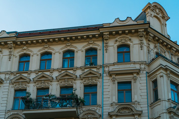 historical building with orange facade