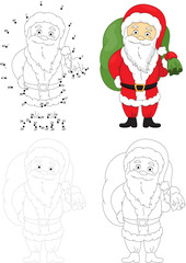 Christmas Santa (St Nicolas). Dot to dot game for kids