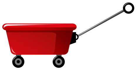 Red wagon with handle