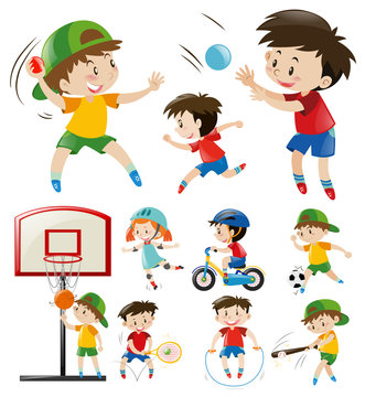 Kids doing different types of sports