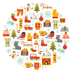 Vector winter cartoon background
