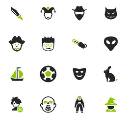 Genres of cinema icons set