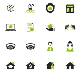 Real estate icons set