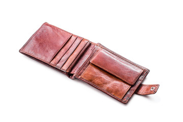 Brown Wallet Isolated on White