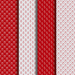 set of christmas seamless patterns