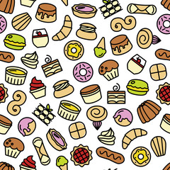 world best desserts and sweets seamless pattern