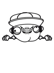 Plush, hairy, small, jagged, sweet, cute, tongue, crazy, comic, cartoon, face, laugh, crazy, funny, logo, design, silly comic