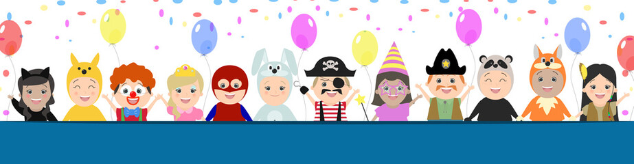 Cap background for a festive design. Children in carnival costum