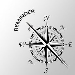 Illustration of Reminder written aside compass