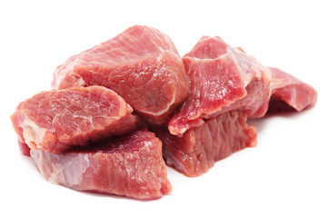 raw meat isolated on white