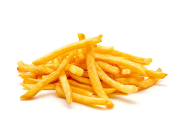 potato fry on white isolated background