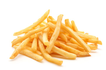 potato fry on white isolated background