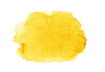 Yellow of color strokes on white background with clipping path