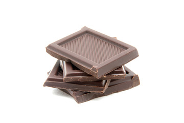 Roughly cut chunks of a chocolate bar