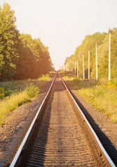 Obraz premium Railway rails of stretching into the distance