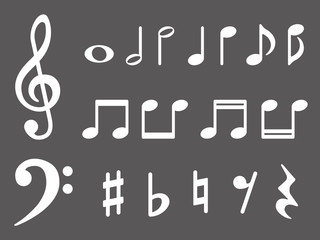 music notes icon set