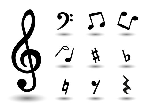 music notes icon set