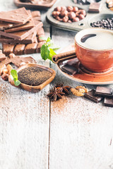 Assortment of chocolate types