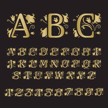 Set of vintage style initial letters.