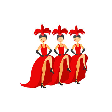 French cancan dancers icon