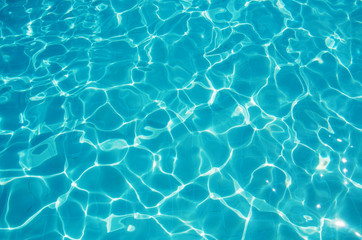 Blue ripped water in swimming pool - obrazy, fototapety, plakaty