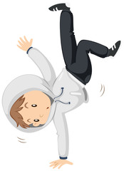 Man doing one handstanding