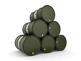 3D rendering army barrels