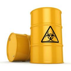 3D rendering biohazard barrels