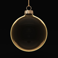 3D rendering transparent Christmas ball