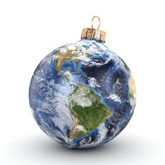 3D rendering Christmas ball Planet Earth